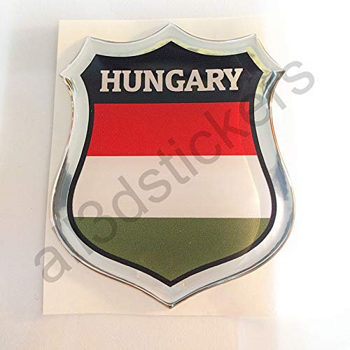 All3DStickers Aufkleber Ungarn aus Harz 3D Emblem Ungarn Wölbung Flagge