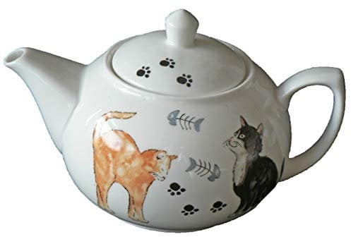 Cats Design one Cup teapot. Ceramic teapot for just 1 Person - Holds 1 Cup