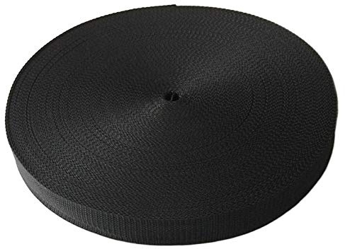 Schnoschi Gurtband Polypropylen 25 Meter lang – viele Verschiedene Breiten und Farben (schwarz, 20 mm)