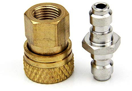 Mangobuy PCP Airforce Paintball Edelstahl Doppelend männlich Stecker mit Schnell trennen M10 Weiblich Koppler Verbinder und Anderer Schlauchkombination (Typ 1)