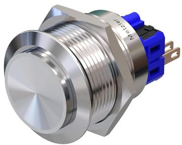 Metzler - Druckschalter 25mm - LED Ringbeleuchtung Ohne LED - IP67 IK10 - Edelstahl - Hervorstehend - Lötkontakte