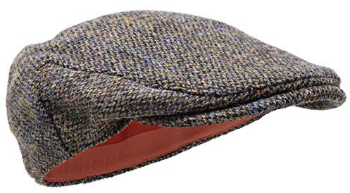 Borges & Scott Nevis Schirmmütze – Schiebermütze aus 100% handgewebter Wolle - Harris Tweed - wasserabweisend - Rebhuhn Braun 56cm