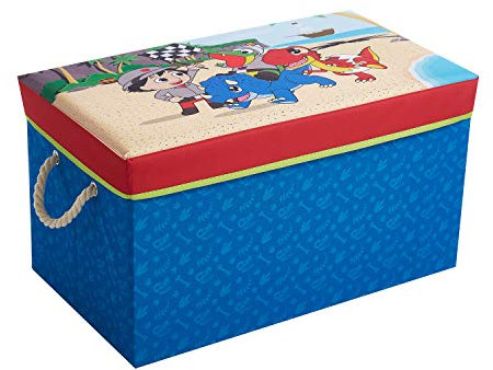 Idea Nuova Ryan's World Collapsible Toy Storage Bench and Ottoman, 14.5 H x 14.5 D x 25 L
