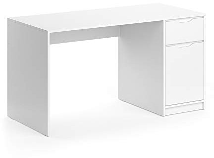 Vicco Schreibtisch Ruben, Arbeitstisch für das Büro, Weiß, 140 x 65 cm
