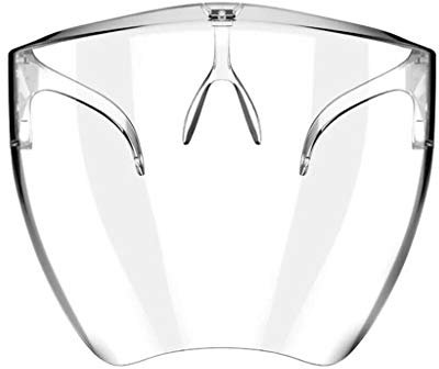AIZHIWENG 1 Above Stylish Full Cover Transparent Glasses Face Visor | Reusable Plastic | Anti-Fog | Clear Face Lens | Dustproof | Windshield | for Women Men (1PCS)