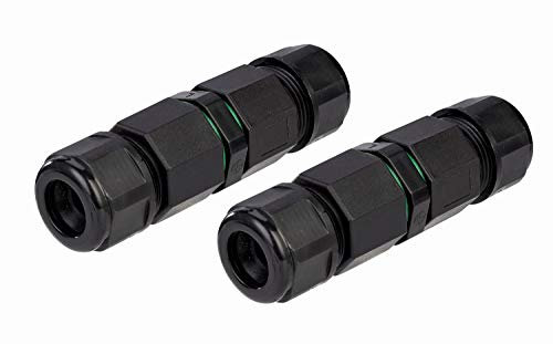 Außenkabelanschluss - 2er-Pack IP68 3-poliger wasserdichter Anschlusskasten-Anschluss Außenhülsenkupplung (XY17 (3P)