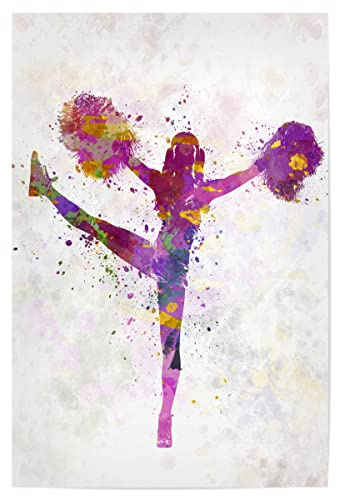 artboxONE Poster 30x20 cm Sport Young Cheerleader in Watercolor-e - Bild Cheerleader Competition Illustration