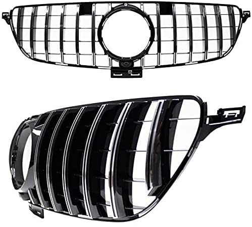 Kühlergrill Chrom kompatibel für Mercedes GLE (ML) W166 Baujahr 2015-2018 Umrüstung auf Panamericana GT DM Autoteile 2252