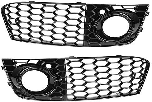 Yctze Nebelscheinwerferabdeckung, Schwarz, Kunststoff oder Metall, Auto, Fahrzeuggitter, Grille, Nebelscheinwerfergitter für A4 B8 2009-2011 (GZ.D072L/R) für Audi A4 B8