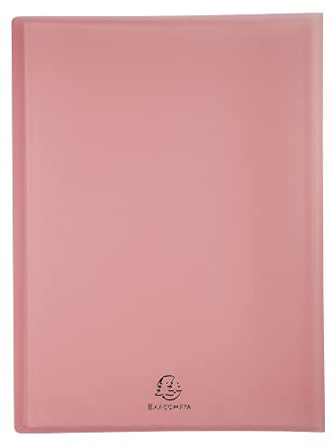 Exacompta - Réf. 5859E - 1 Protège-documents personnalisable Kreacover Pastel - 50 pochettes cristal lisse - 100 vues - pour A4 - dim 24x32cm - couverture en polypro semi-rigide -5 couleurs aléatoires