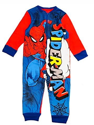 MARVEL Pigiama intero in pile Avengers, per bambini, 3-10 anni, Blu, 18-24 Months