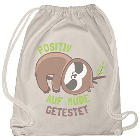 Shirtgeil Positiv Auf Müde Getestet Schlafendes Faultier Sloth Turnbeutel & Gym Bag One Size Natur