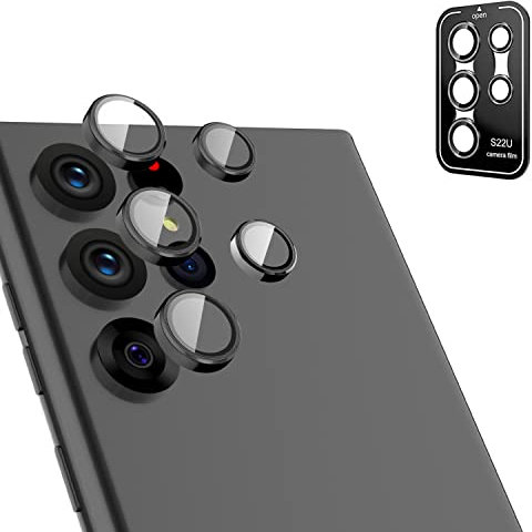 Protection de l'objectif de l'appareil photo S22 Ultra, pour Samsung Galaxy S22 Ultra. (black)