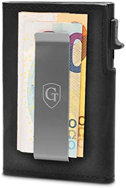 GenTo - Slim Wallet mit Münzfach - Geldbeutel Herren für 10 Karten - Geldbörse mit RFID Schutz - Smart Wallet - kleines dünnes Kartenetui - Portemonnaie