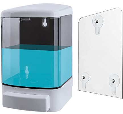 GUSTO NO DRILL Dispenser da Muro Manuale Sapone 1000 ml con Supporto Adesivo Facile da Installare Grande Capacità per Cucina Bagno Ristoranti Hotel Ospedali (1 PC NO DRILL)