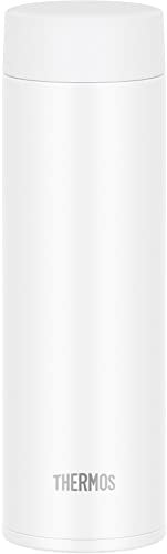 JOQ-480 WH Bouteille d'eau thermos, tasse isotherme mobile, 480 ml, blanche, facile à nettoyer dans tous les coins, passe au lave-vaisselle, bouteille en acier inoxydable, légère et compacte