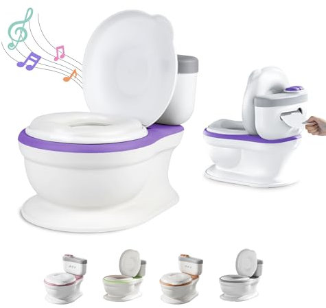 Pot Bébé Toilette Musical Pour Apprentissage De La Propreté - Toilette Bebe & Enfant - Confortable Anti Dérapant Avec Bruit De Chasse & Musique - Pot Amovible - Rehausseur Toilette Reducteur Toilette