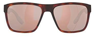 Costa Del Mar Paunch Herren-Sonnenbrille, quadratisch, Größe XL, Schildkröte/Kupfer, Silber, verspiegelt, polarisiert, 580p, 59 mm