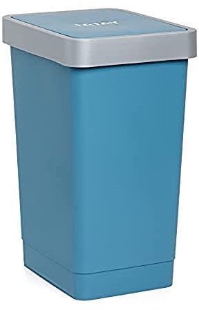 TATAY Cubo de Tapa Basculante Smart, 25L de Capacidad, Polipropileno, Libre de BPA, Bolsa Basura 30L, Ocean, Medidas 26 x 34 x 47 cm