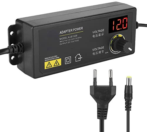60W 5a 3-12V Contrôle de la vitesse du moteur à tension réglable Adaptateur d'alimentation à intensité variable EU 100-240V,Adaptateur d'alimentation à tension réglable, Contrôle de la vitesse