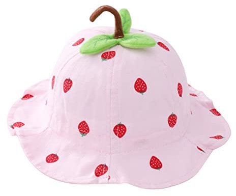 GALPADA Eimerhut Strand Sonnenschutz Hut Kinder Fischerhut Kinder Gesichtsbedeckung Sonnenhut Breiter Sonnenhut Anti-Sonnenhut Für Kinder Breite Sonne Rosa Kleinkind Beckenhut Erdbeere