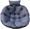 Hängesessel Kissen Polster Auflage für Hängeschaukel – Runde gesteppte Sitzauflage für Hängekorb mit Rückenkissen, Gartenstuhl Kissen, Sitzkissen Indoor & Outdoor, Dekokissen für Hängekorb (grau)