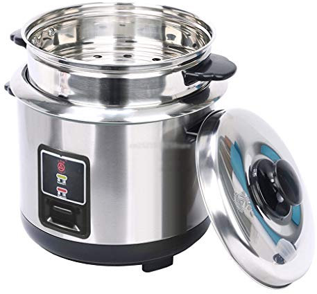 Samnuerly Olla arrocera de Acero Inoxidable auténtica, Revestimiento de Grado alimenticio de Doble Fondo, Olla arrocera eléctrica Antigua para el hogar