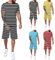 2-teiliges Sport-Set für Herren, T-Shirt und Shorts, Mesh-Trainingsanzug-Outfits Herren