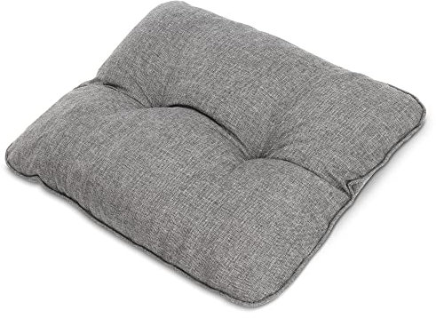 Beautissu Outdoor Loungekissen 60x40cm – Bequemes Rückenkissen 12cm dick Polster Sitzauflage Schmutz- & Wasserabweisend Gartenkissen Gartenmöbel Rattan Lounge Auflage Hellgrau – BeauFlair