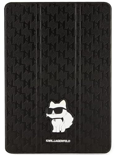 Karl Lagerfeld KLFC10SAKHPCK hülle für iPad 10.2 Folio Magnet Allover Schwarz Saffiano Monogram Choupette