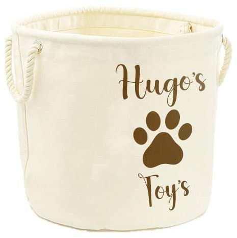 Personalised Dog Toy Box Toy Storage Basket For Dog Paw Pet Cat Puppy Toy Boxes With Name Kids Baby Gifts Tidy Room Bedroom Accessories, Large
