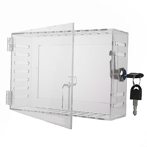 Universal Thermostat Lock Box with Key, Clear Box Guard Large Thermostat Guard
