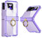 Mipoclea Custodia Trasparente per Samsung Galaxy Z Flip 4 con Cerniera di Protezione e Supporto ad Anello, Sottile Crystal Clear Antigraffio Cover per Samsung Z Flip 4 (Viola)