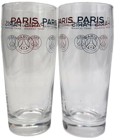 PSG 2 X Verre à bière Collection officielle PARIS SAINT GERMAIN