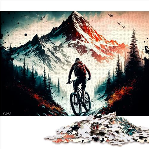 Puzzle für Erwachsene, Mountain Bike, Lernspiel, Herausforderungsspielzeug, 1000 Teile, Papppuzzle für Erwachsene und Kinder, pädagogisches Puzzle, Größe (26 x 38 cm)