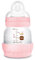MAM Biberon Easy Start 130 ml, Biberon anticolica per allattamento misto che riduce le bolle d'aria e il rischio di coliche, Accessori neonati autosterilizzanti e con tettarella misura 1, Rosa