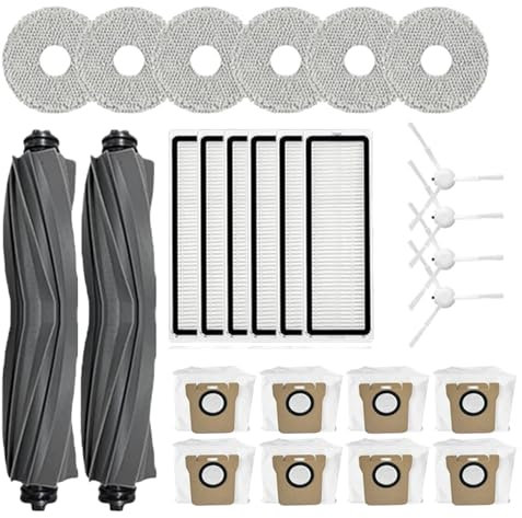 Zubehör-Set für Dreame L10s Ultra / S10 Pro/Mijia Omni 1S B101CN Robot X10+ Roboterstaubsauger, 26 Stück Ersatzteile Enthält 2 Hauptbürsten,4 Seitenbürsten,6 Filter,6 Mopps,8 Staubbeutel