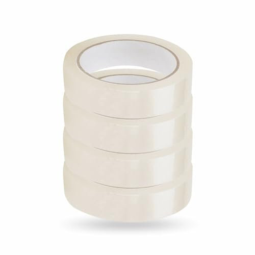 381 Clear Tape Packing Tape Strong Sealing Sticky Adhesive Shipping Tape Transparent Packaging Clear Secure Packing Tape Cartons Paper Parcel Boxes Office Supplies 20m x 24mm (4Pack)