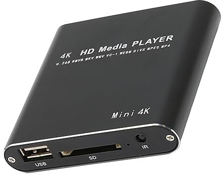 MP28 -Streaming-Media-Player, 2K-4K-HD-Media-Player mit Fernbedienung, 3840 X 2160 30 Hz, 4G-Speicher, Multiformat-Wiedergabe, HDMI AV USB-Speicherkartensteckplatz (EU-Stecker