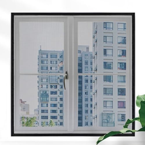 Zanzariera Finestra,120x140cm,nero Universale Rete Zanzariera Alta Trasparenza,Schermo per Finestra Autoadesivo Lavabile per Proteggere la famiglia dagli insetti