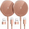Mag-Safe Ladegerät für iPhone Ladestation: Magnet Wireless Charger Induktive Kabelloses Ladepad Kompatibel mit iPhone 16 15 14 13 12 und Air-Pods 3 2 Pro (Ohne Netzteil, 2 Stück Rose Gold)