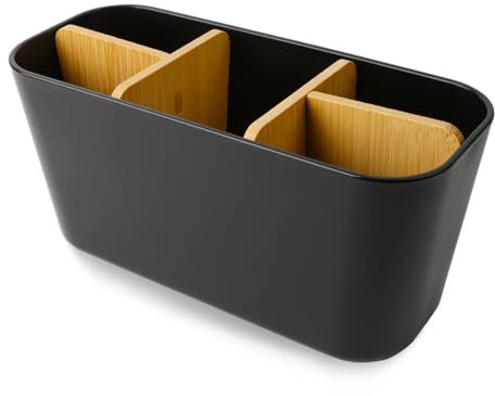 Divisori per Portaspazzolini, Organizer per Spazzolini Elettrici, Organizer per Spazzolini da Denti con 4 Scomparti per Spazzolini da Denti + 1 Scomparto per Dentifricio per Bagni e Ufficio (Nero)