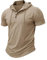 MakingDa Athletischer Kurzarm-Kapuzenpullover für Herren, modisch, Workout, Fitnessstudio, Pullover, Kapuzenshirt, Knopfleiste, Muskel-Passform, Sommer-Sweatshirt, leicht, Hip-Hop, Laufen, Boxen,
