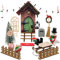 WDJLNZB 24 Pezzi Porta per Elfo Natale Accessori, Porta Gnomo Set Natalizio, Casa Elfo Natale in Miniatura con Scopa, Albero di Natale, Porta Elfo Natale Kit per Addobbi Natalizi Regali (Verde)