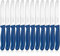 targzier Profi Tomaten- und Tafelmesser 12 Stück, Extra Scharfe Klinge Brötchenmesser,Frühstücksmesser Wellenschliff 22.4 cm,Edelstahl Brotzeitmesser,Vespermesser,Kunststoffgriff Messer,Blau