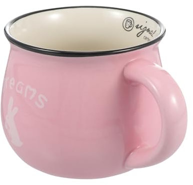 FUNOMOCYA 2pezzi Tazze in Ceramica Rosa Tazze Da Caffè e Colazione Semplici e Pratiche Per Uso Quotidiano Design Creativo e Sicuro Regalo Per Famiglia e Amici