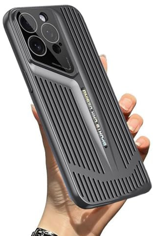 Blade Cooling Mobile Phone Case for iPhone, Blade Cooling Heat Dissipation Case, Electroplated Magnetic Attraction Cooling Mobile Phone Case Anti-Drop and Heat Dissipation (15Pro,Black)