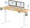 FLEXISPOT Höhenverstellbarer Schreibtisch Basic 110x60cm - Ergonomisches Sitz-Stehpult mit Haken und BECHERHALTER - Memory-Handsteuerung(Ahorn)