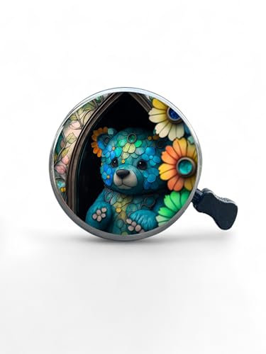Campanello da bicicletta/clacsone/design artistico, per bicicletta, trattino per bambini, adulti/anti ruggine (orso)