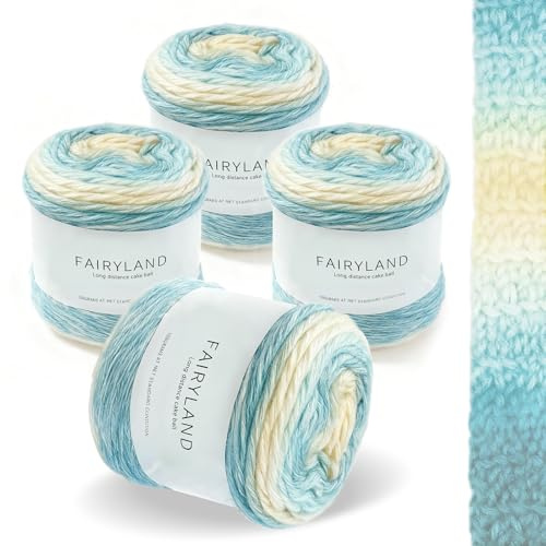 bechoanigel Farbverlaufsgarn, 400g (4x100g) Wolle Farbverlauf Super weich | Garn zum Stricken und Häkeln, ideal für DIY‑Projekte wie Schals, Decken, Kissen sowie Hüte